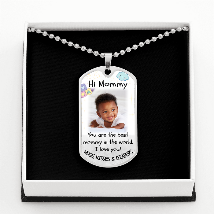 Best Mommy Photo Dog-tag Military Necklace