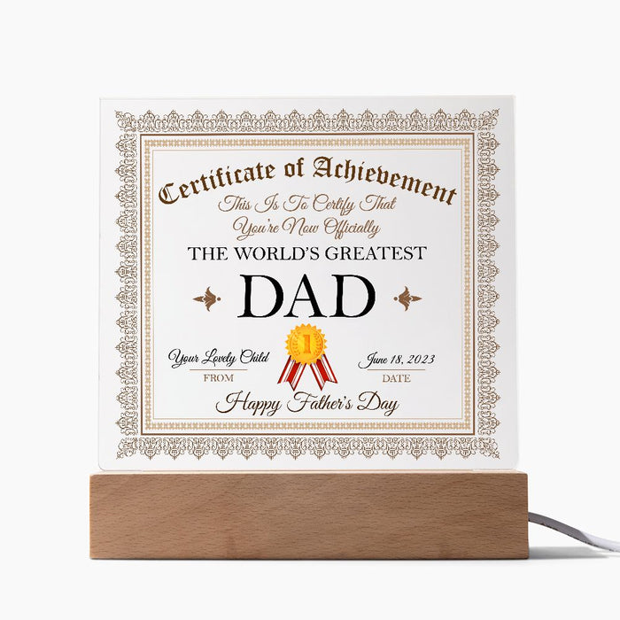 Worlds Greatest Dad Father's Day Plaque
