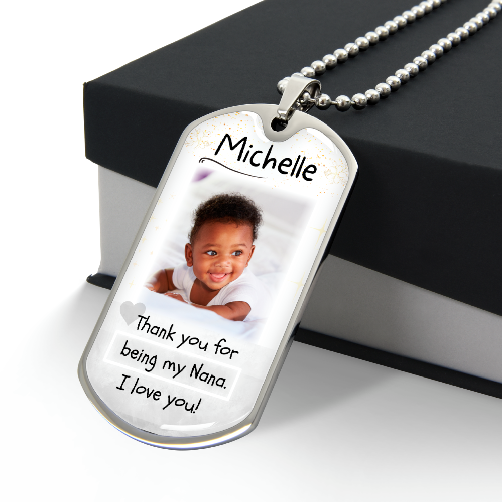 Custom Name and Photo Dog-tag Necklace