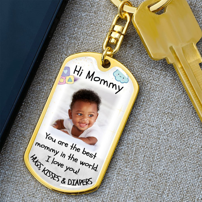 Best Mommy Dog-tag Photo Keychain