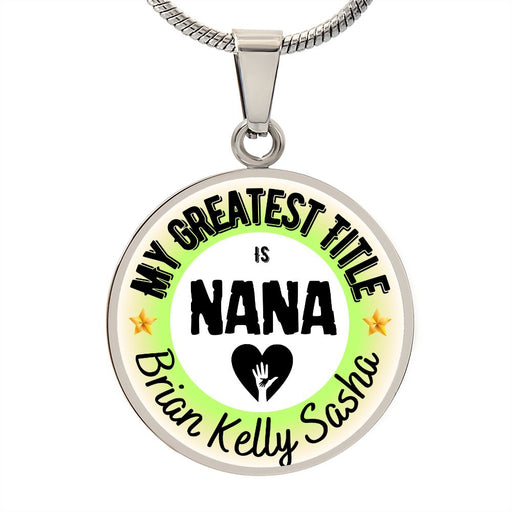 Greatest Title Circle Custom Names Necklace