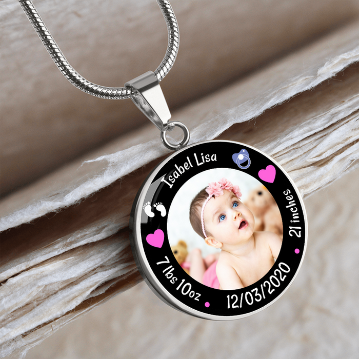 Merci Maman Personalised Girl Heart Disc Pendant Necklace, Gold at John  Lewis & Partners