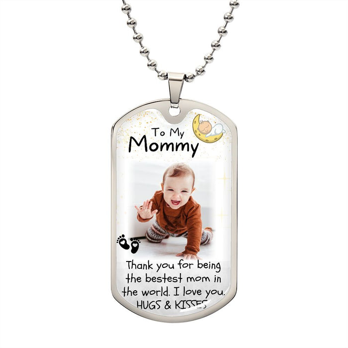 Thank You Mom Custom Photo Dog-tag Necklace