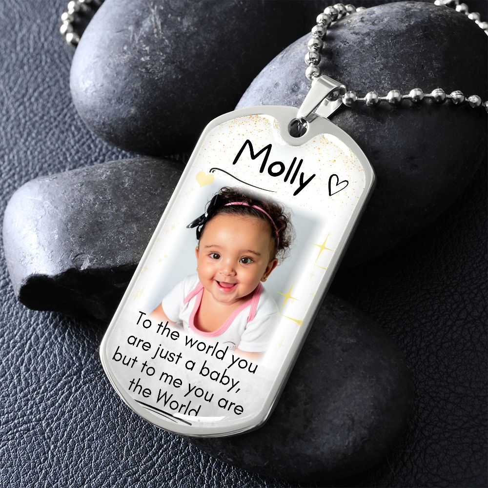 The World Custom Name and Photo Dog-tag Necklace