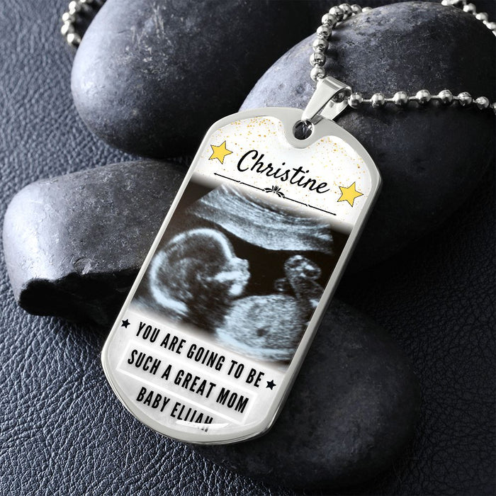 Custom Name and Photo Ultrasound Dog-tag Necklace