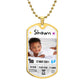 Baby Photo and Stats Custom Dog Tag Necklace