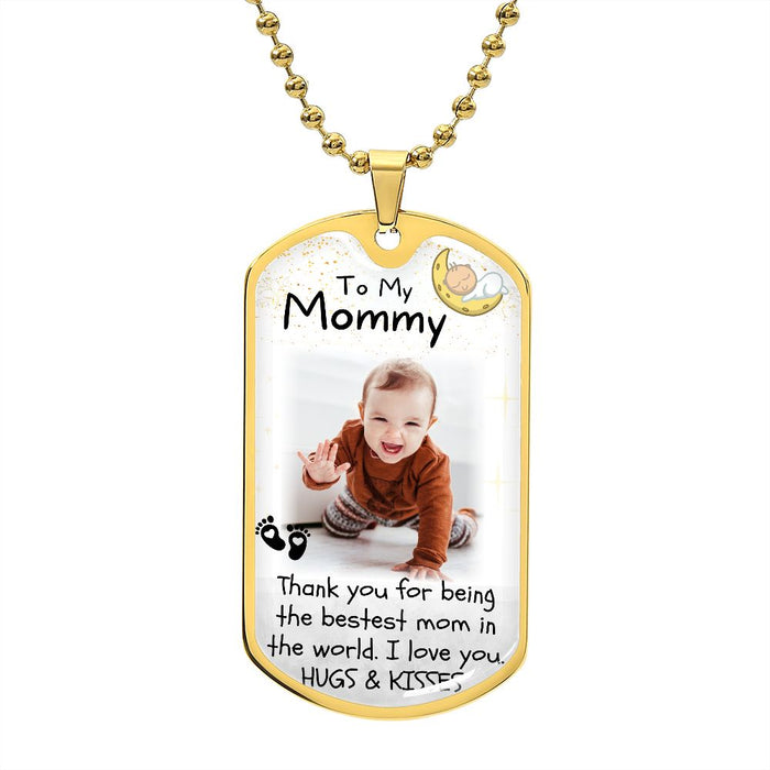 Thank You Mom Custom Photo Dog-tag Necklace