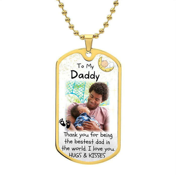 Thank You Dad Custom Photo Dog-tag Necklace