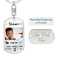 Baby Photo and Stats Custom Dog Tag Keychain