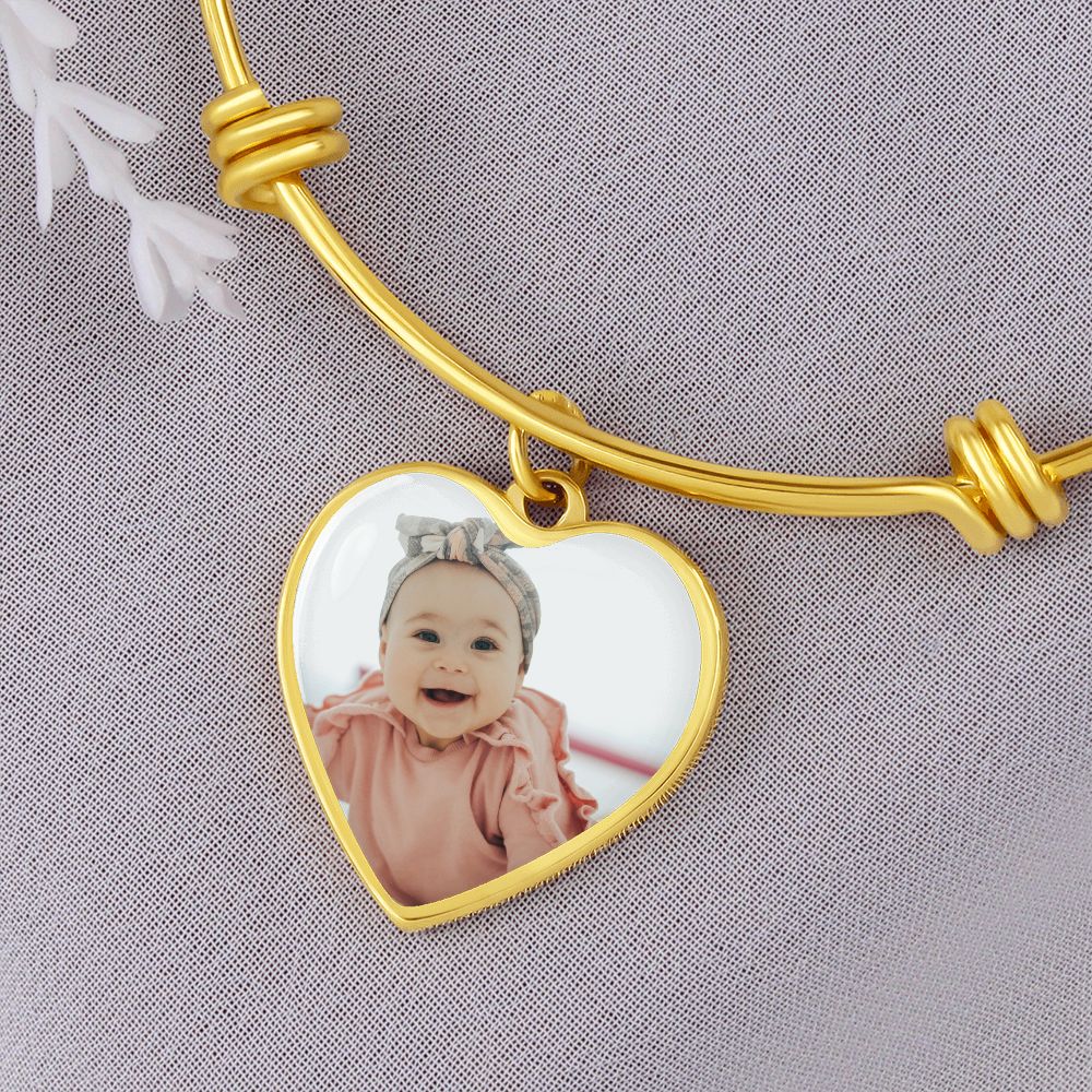 Custom Engravable Picture Heart Necklace