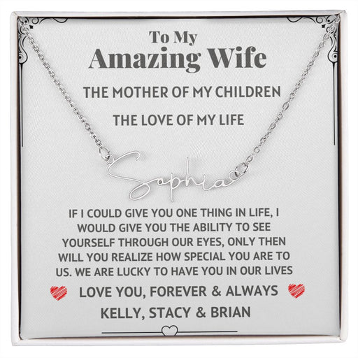 Amazing Wife Signature Custom Necklace