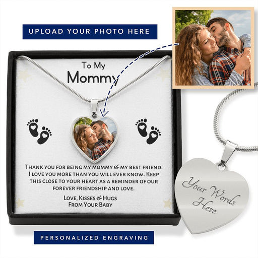Mommy Love Custom Picture Heart Necklace
